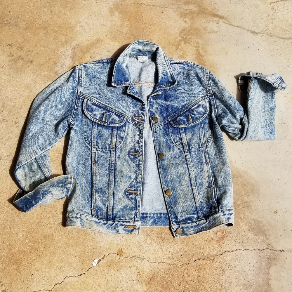 Vintage 80s acid washed denim jacket